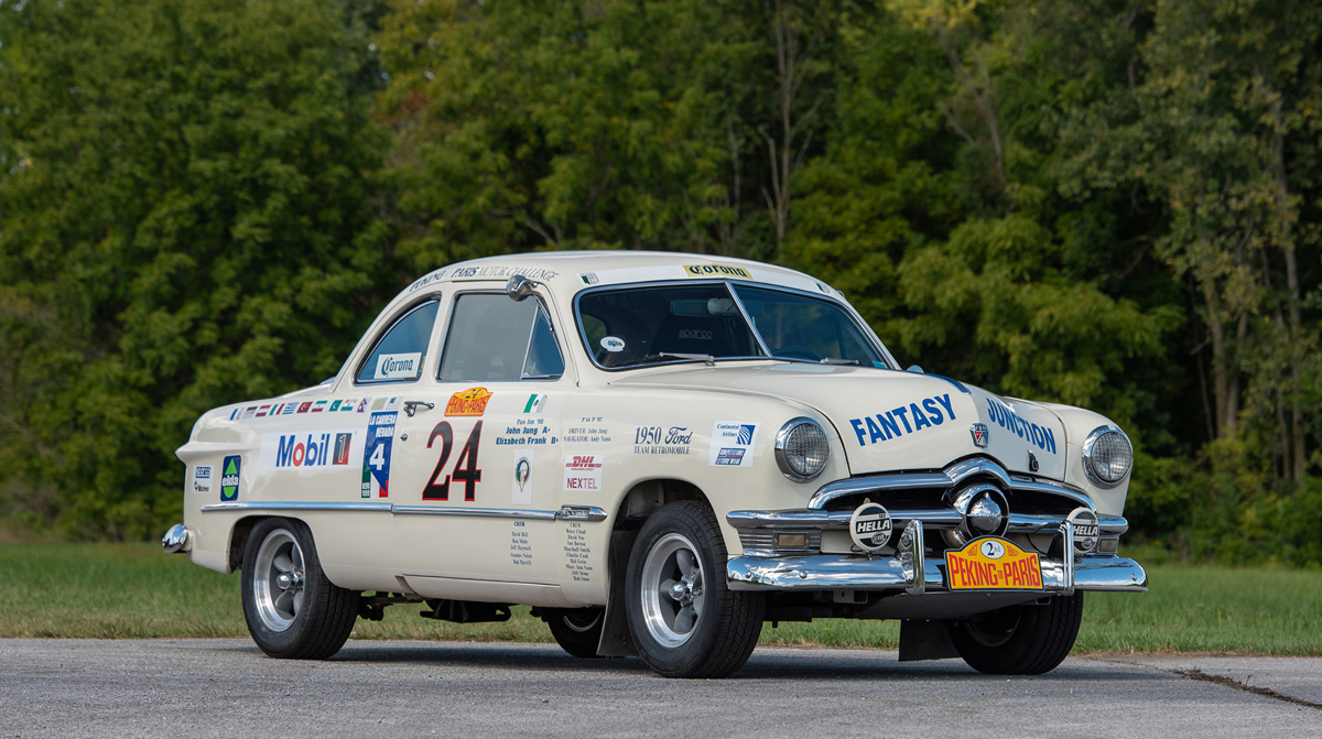 1950 Ford Custom Club Coupe Rally Car offered at RM Sotheby's Hershey Live Auction 2021