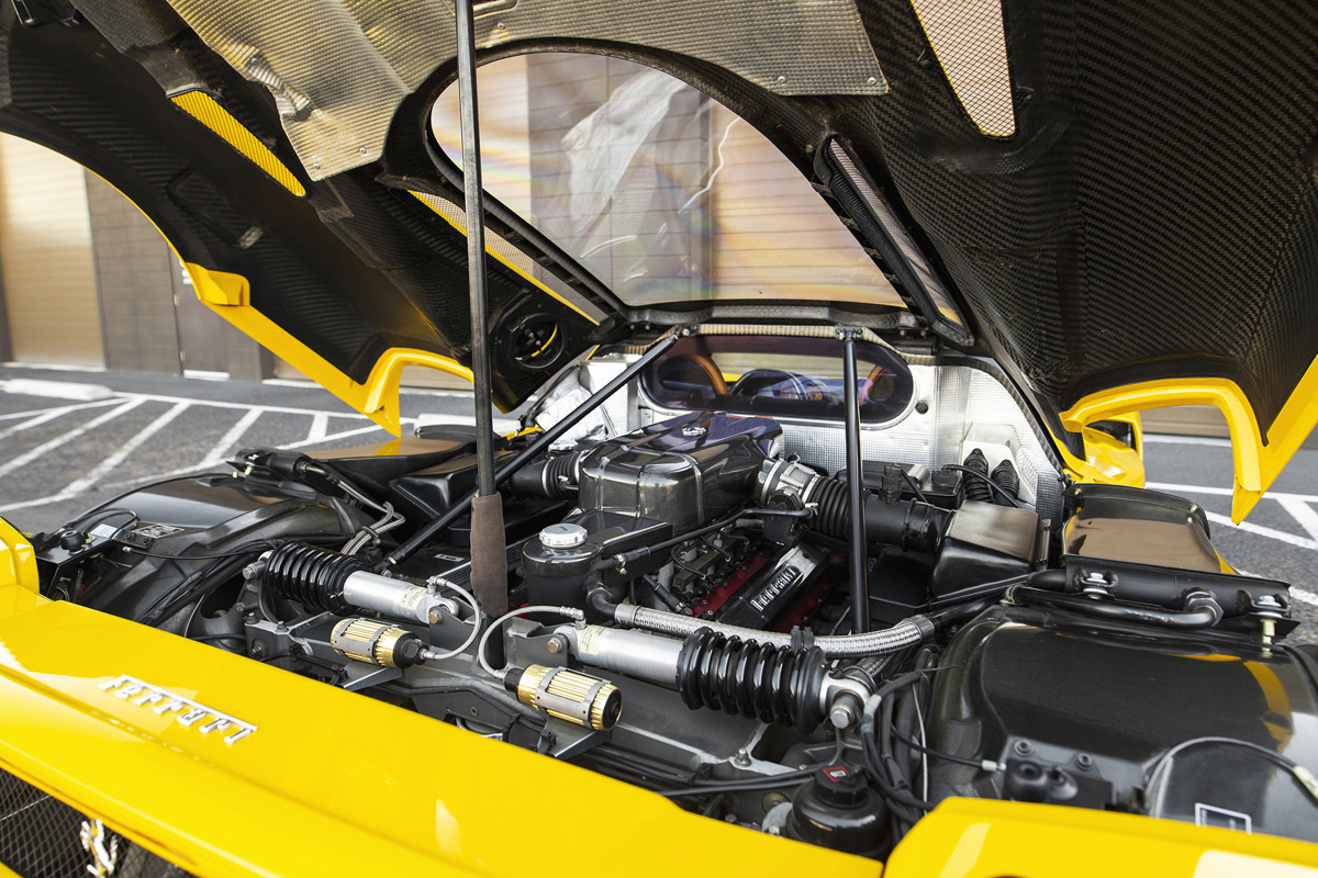 Engine of the 2003 Ferrari Enzo available at RM Sotheby's Arizona Live Auction 2021