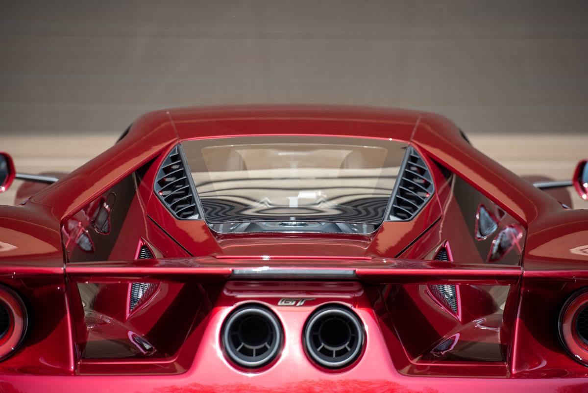 Rear of 2017 Ford GT offered in RM Sotheby's Sand Lots online auction 2022