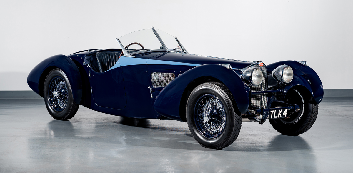 1938 Bugatti Type 57S Roadster in the style of Corsica offered at RM Sotheby’s Monterey live auction 2022