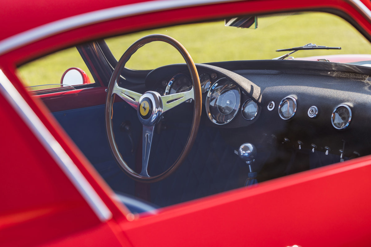 Steering wheel of 1959 Ferrari 250 GT LWB Berlinetta 'Tour de France' by Scaglietti offered at RM Sotheby’s Monterey live auction 2022