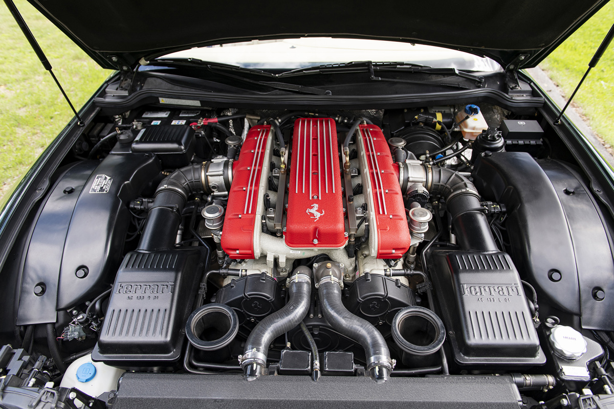 Engine of 2005 Ferrari Superamerica offered at RM Sotheby’s Monterey live auction 2022