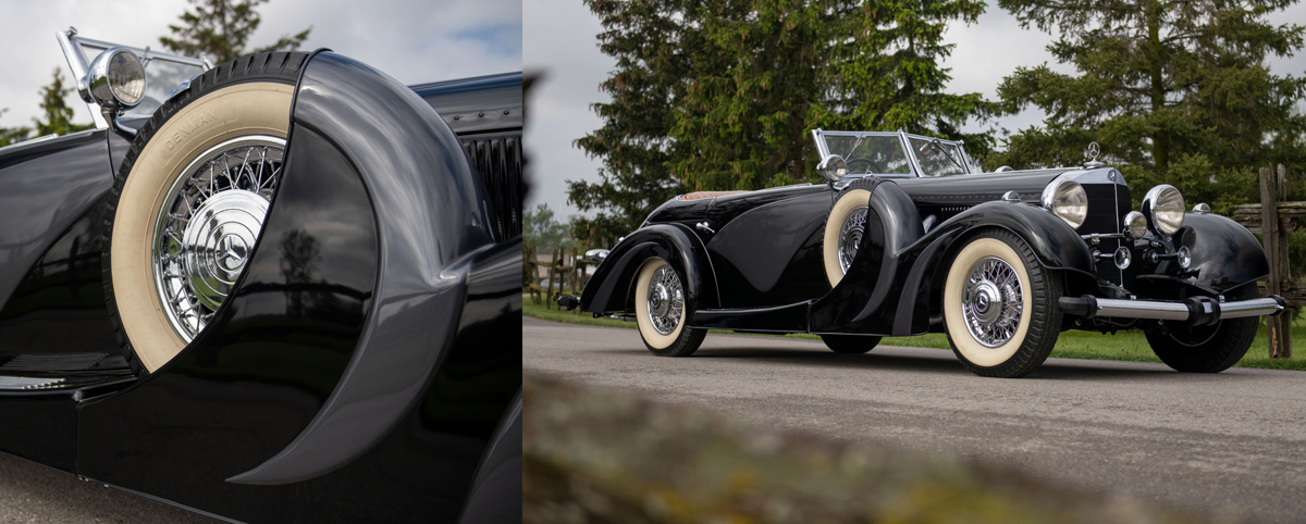 1935 Mercedes-Benz 500 K Cabriolet by Saoutchik offered at RM Sotheby’s Monterey live auction 2022