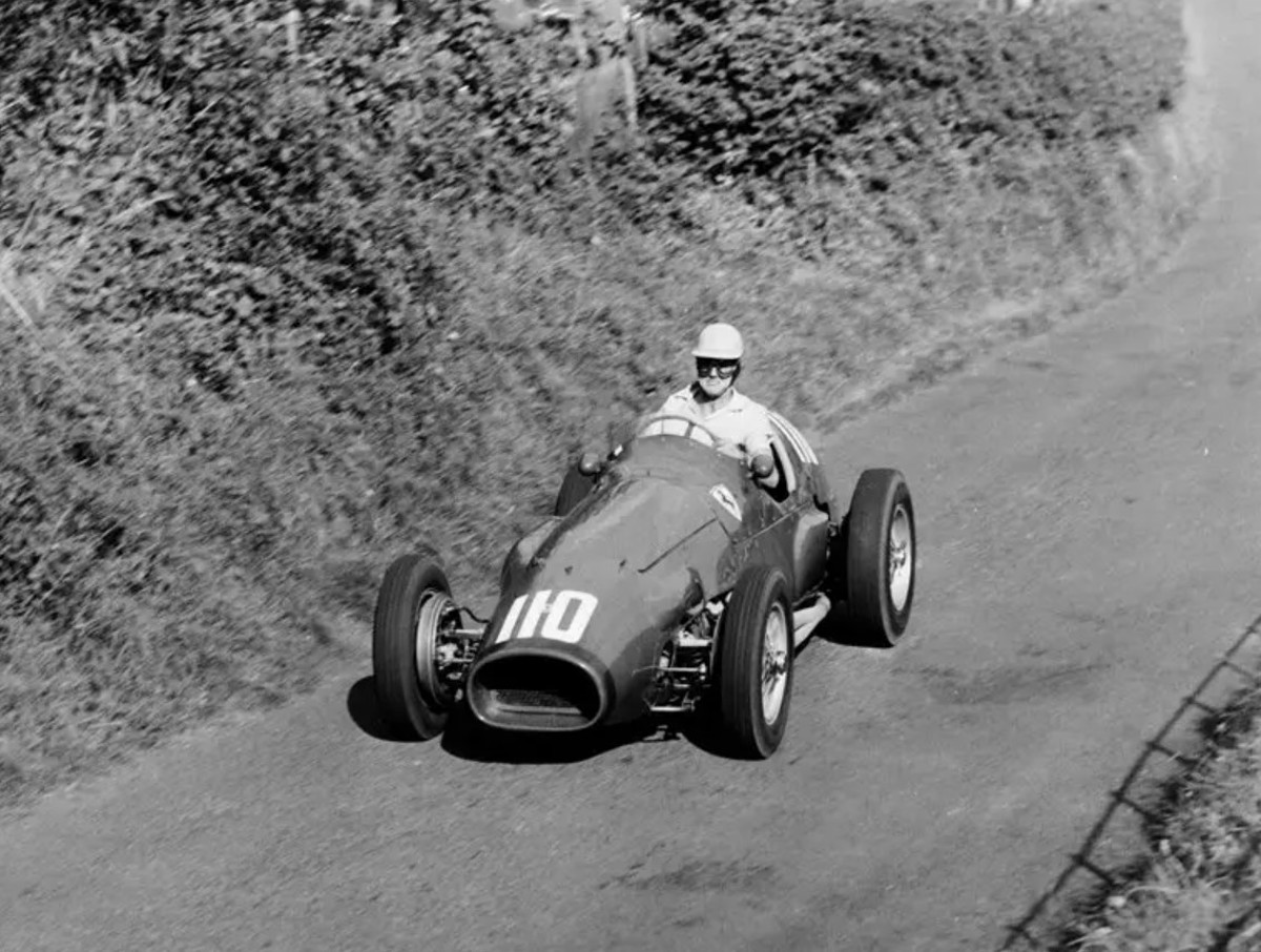Historical racing photo of 1954 Ferrari 625 F1 offered at RM Sotheby’s Monterey live auction 2022