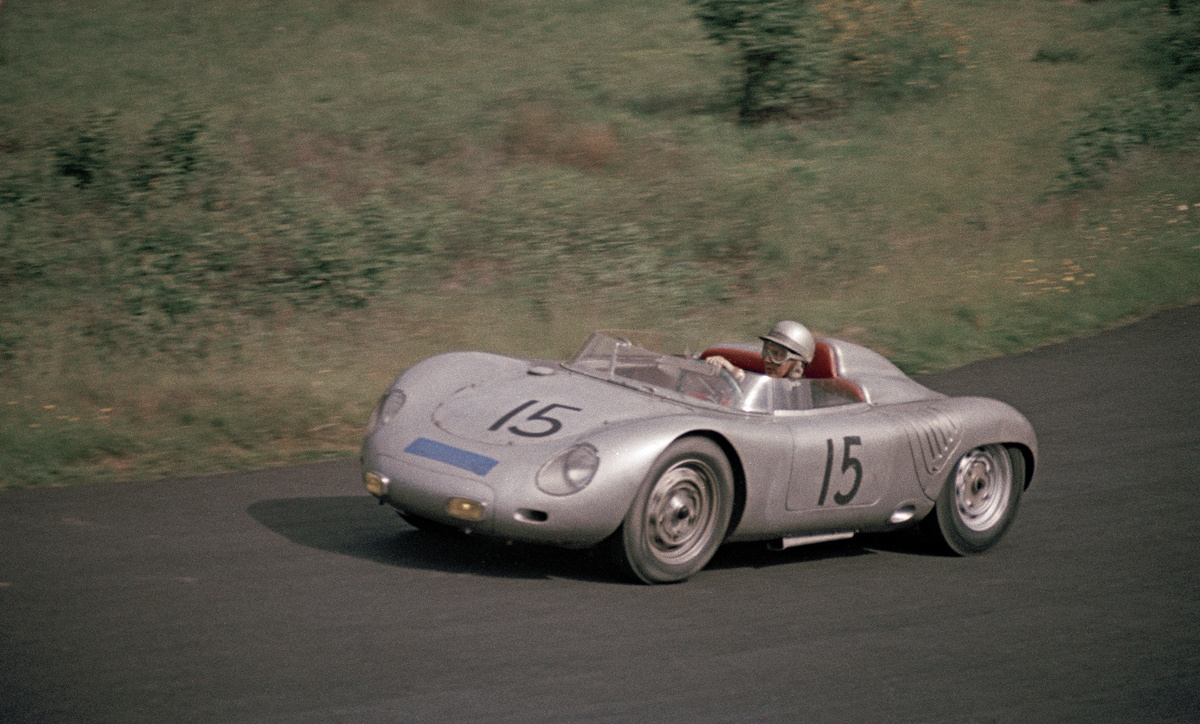 1959 Porsche 718 RSK Werks Spyder offered at RM Sotheby's Monterey live auction 2022 at 1959 Nürburgring 1000 km